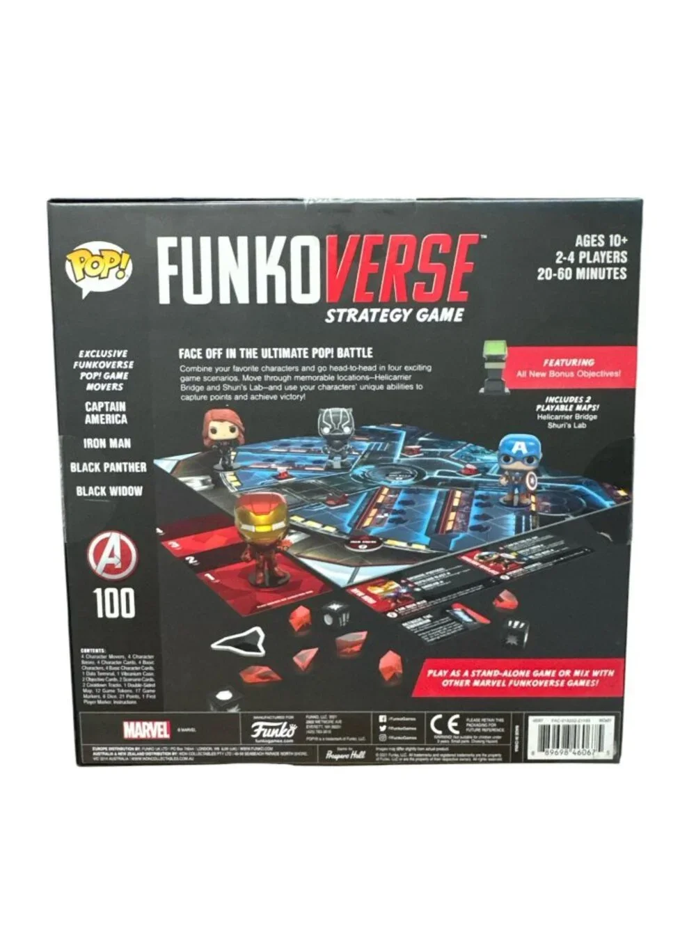 Funko Pop! Funkoverse Marvel Strategy Game WITH/ Captain America, Iron Man, Blac